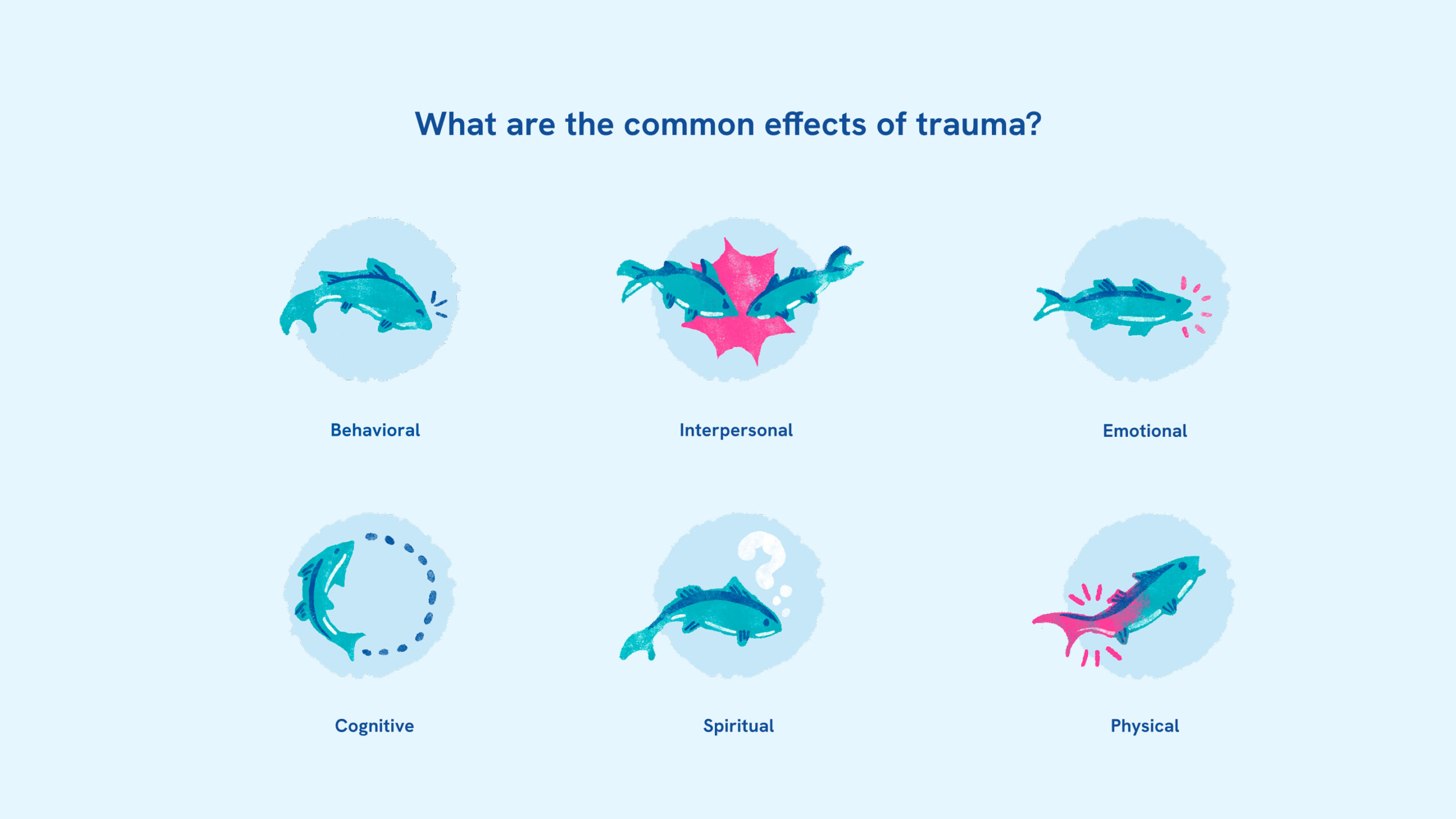 Fish displaying common effects of trauma.