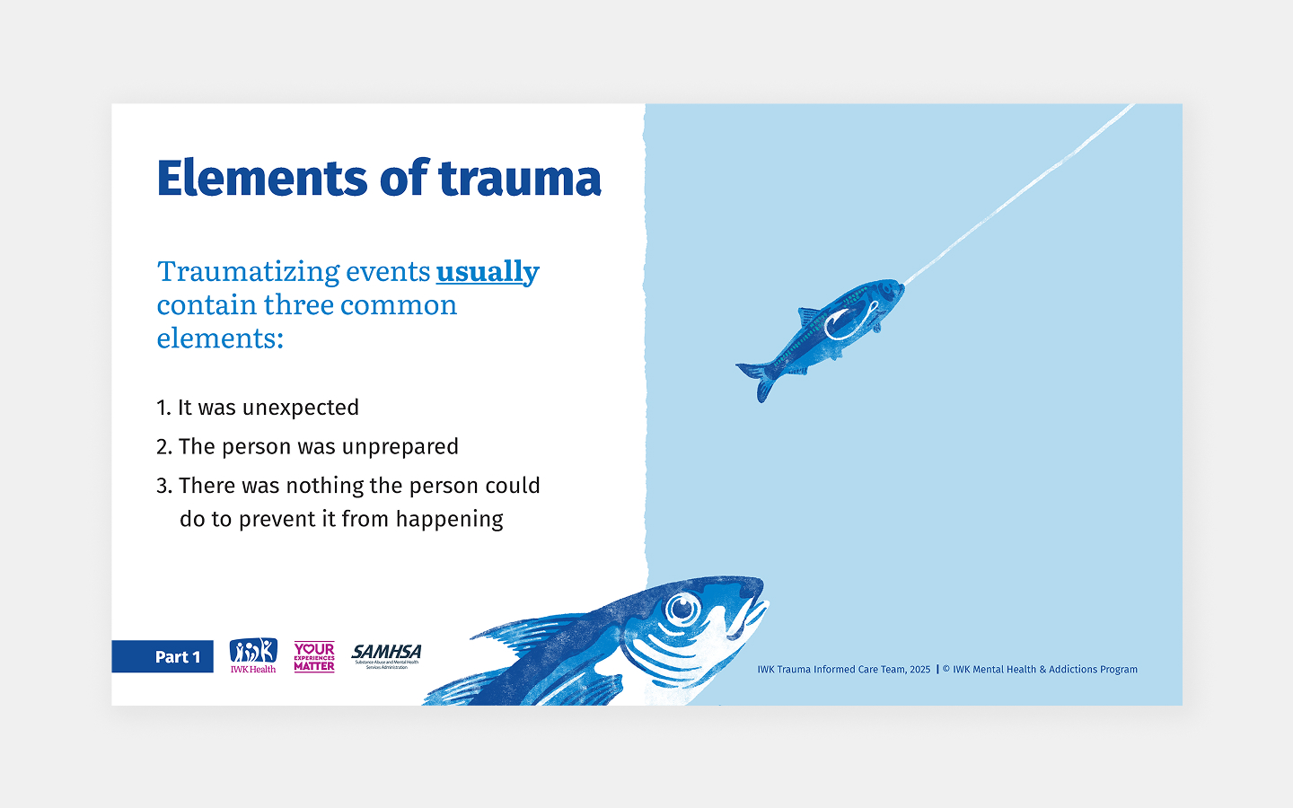 Slide themed: Elements of Trauma.