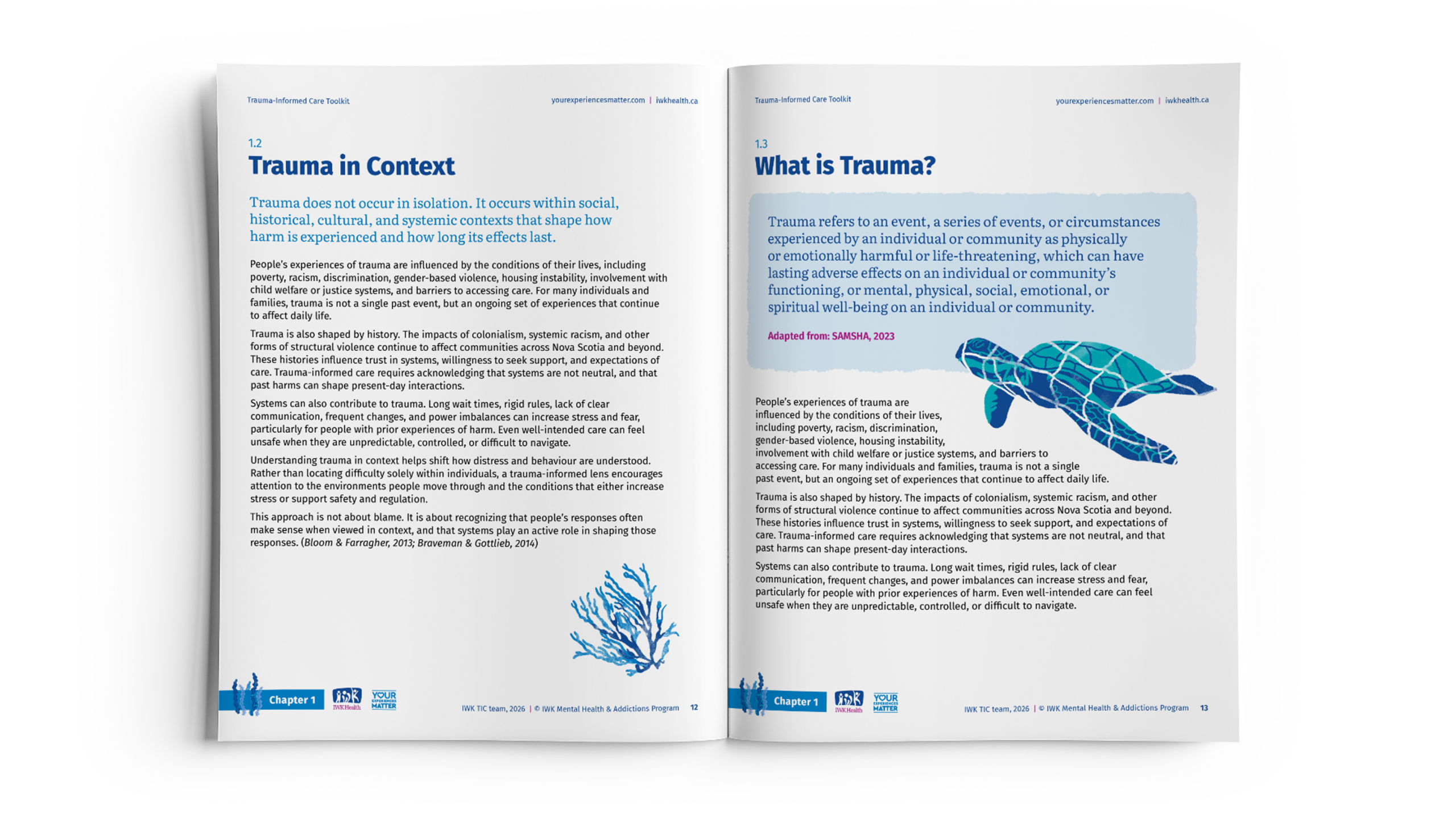 Trauma-informed care toolkit manual spread.