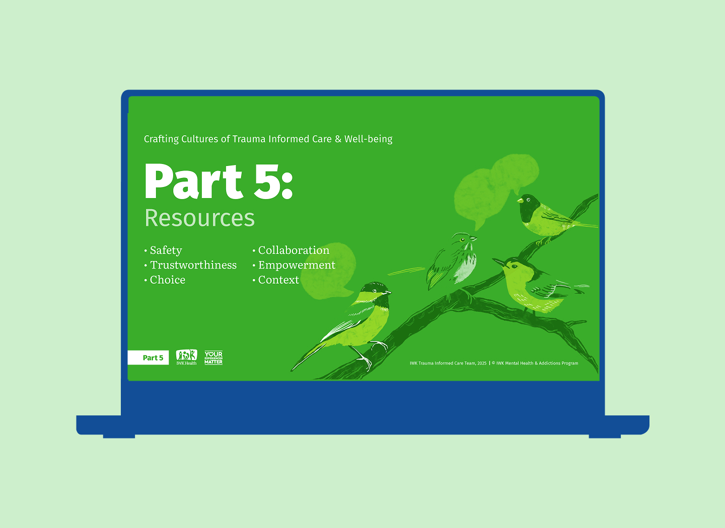 Part 5 section slide for resources.