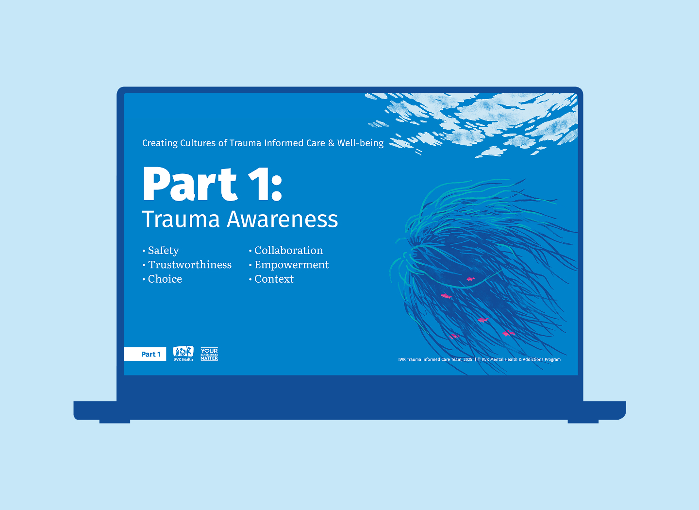 Part 1 section slide for trauma awareness.