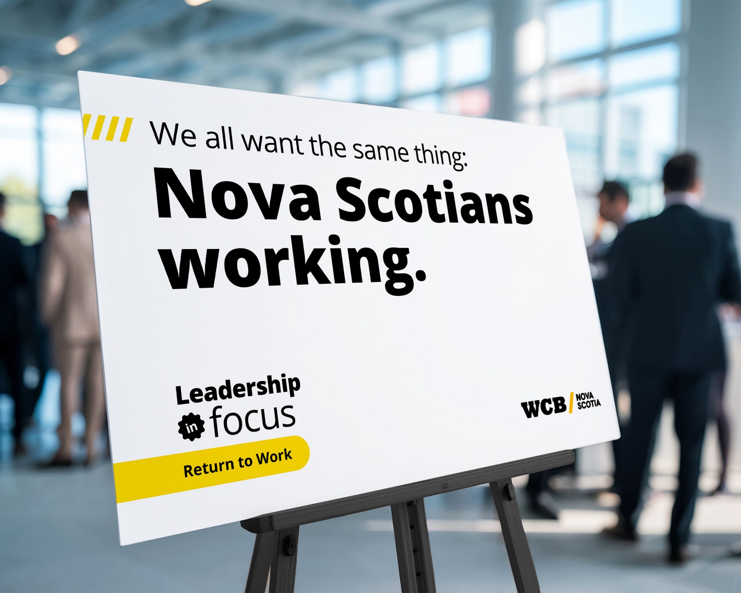 Leadership in Focus easel sign.