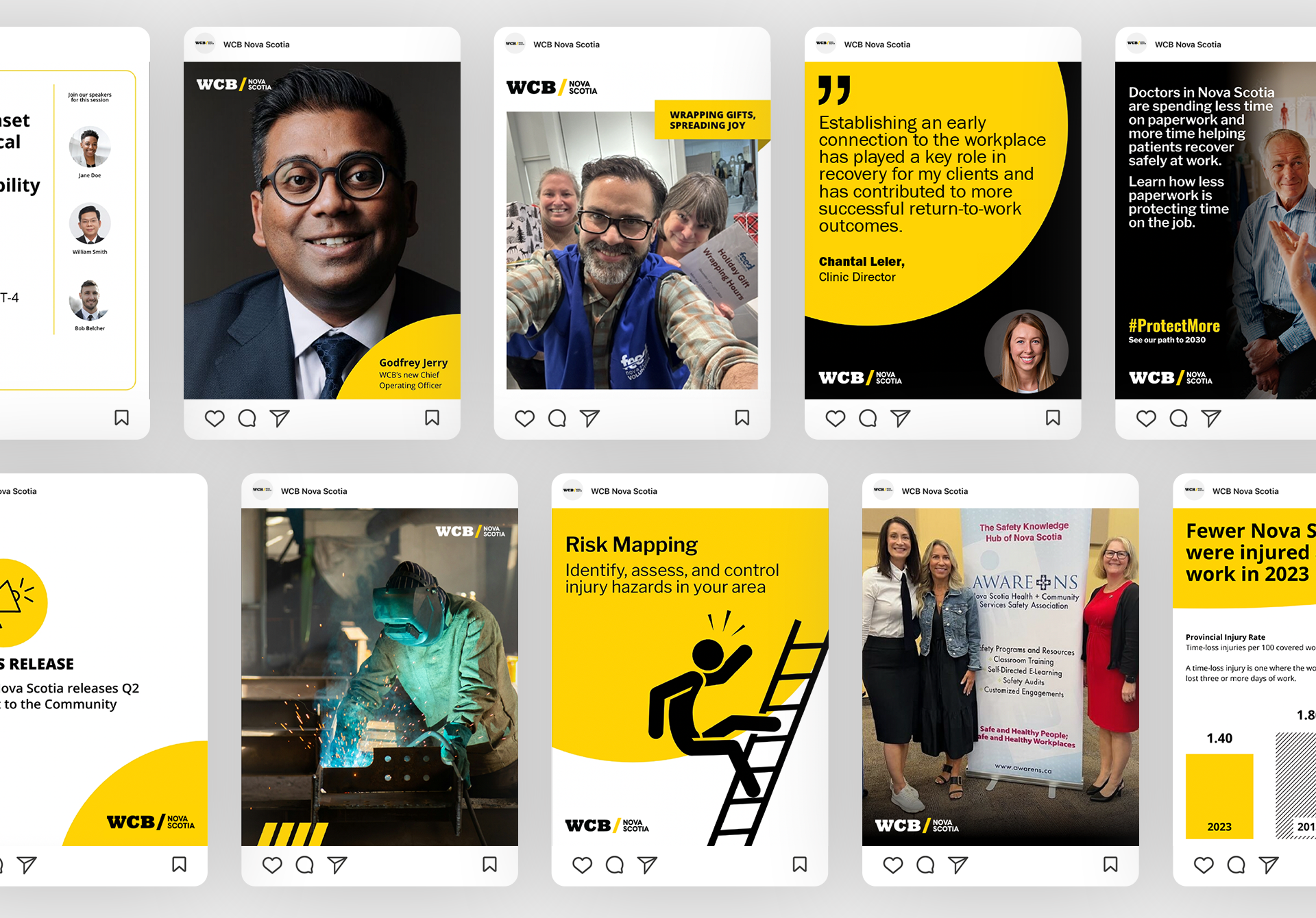 Collection of social posts.